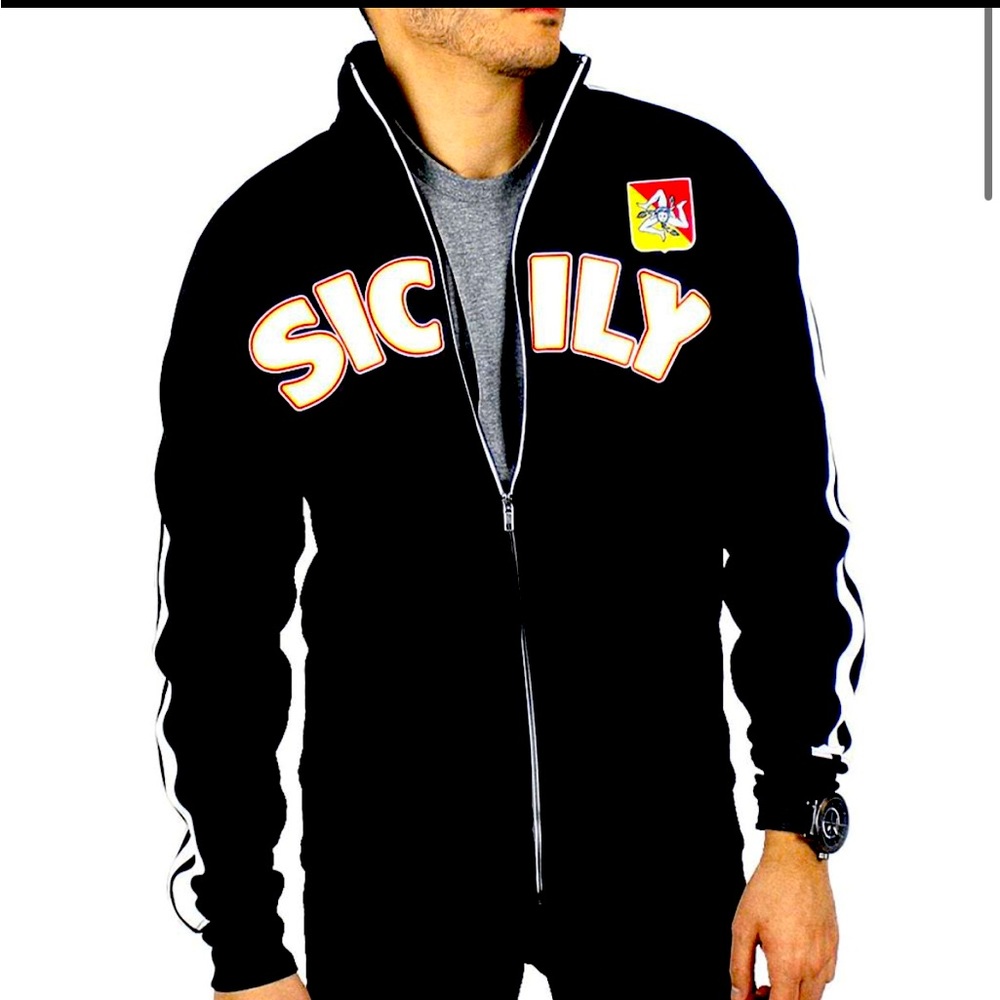 Authentic Black Sicily Hardcore Italians TrackSuit Size Medium, Brand New!
